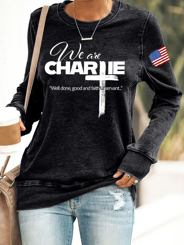 Justice for Charlie Kirk Long Sleeve Casual Top