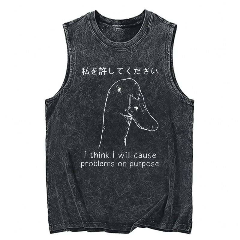 Stupid Goose Funny Washed Tank