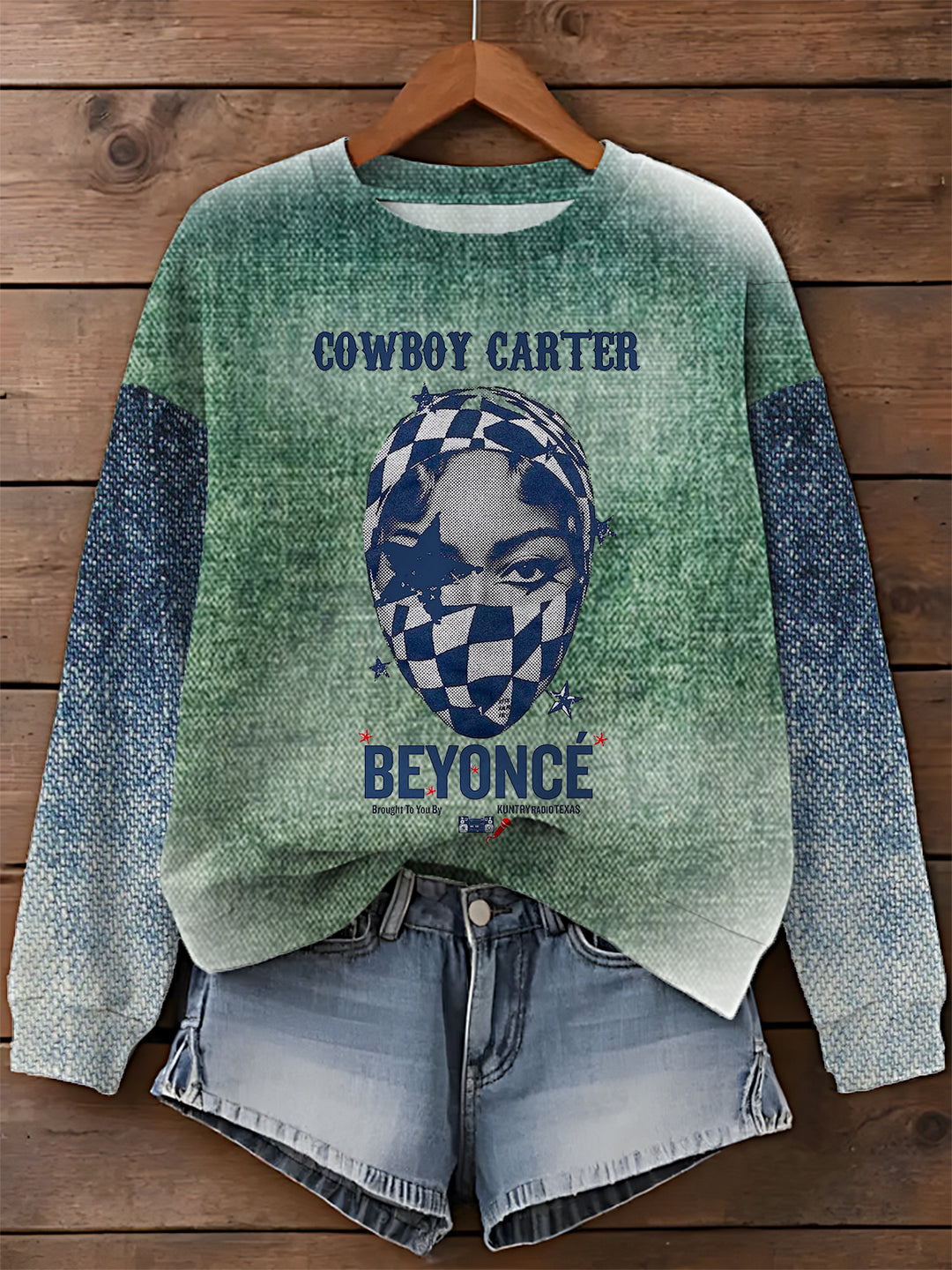 Beyonce Cowboy Carter Design Printed Long Sleeve Casual Top