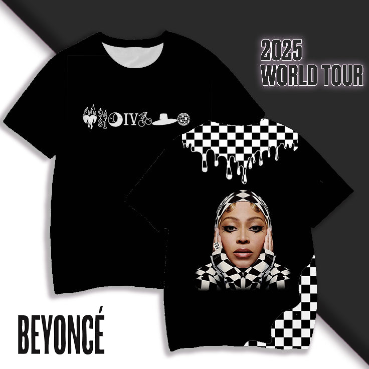 Beyonce Print Crew Neck T-shirt