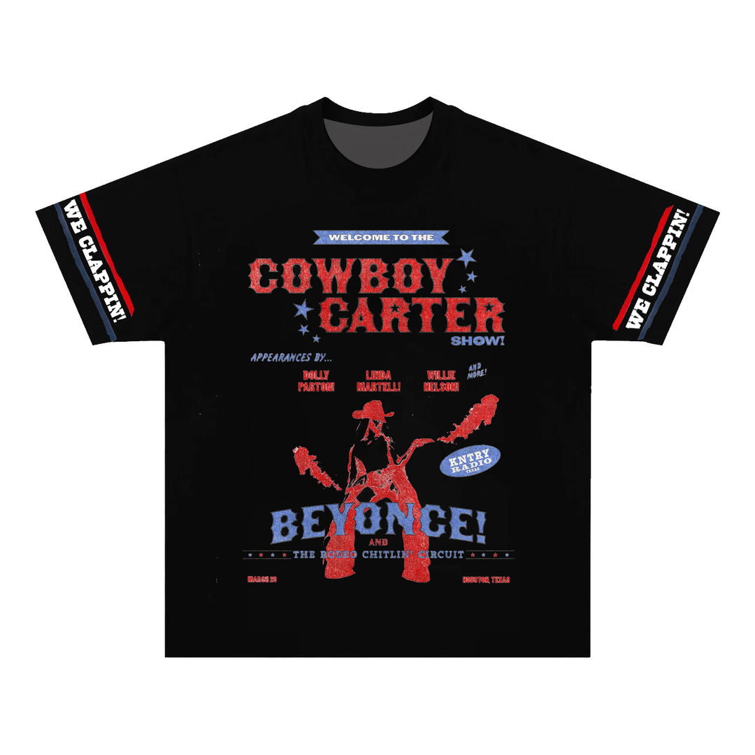 Beyonce Cowboy Carter Print Crew Neck T-shirt