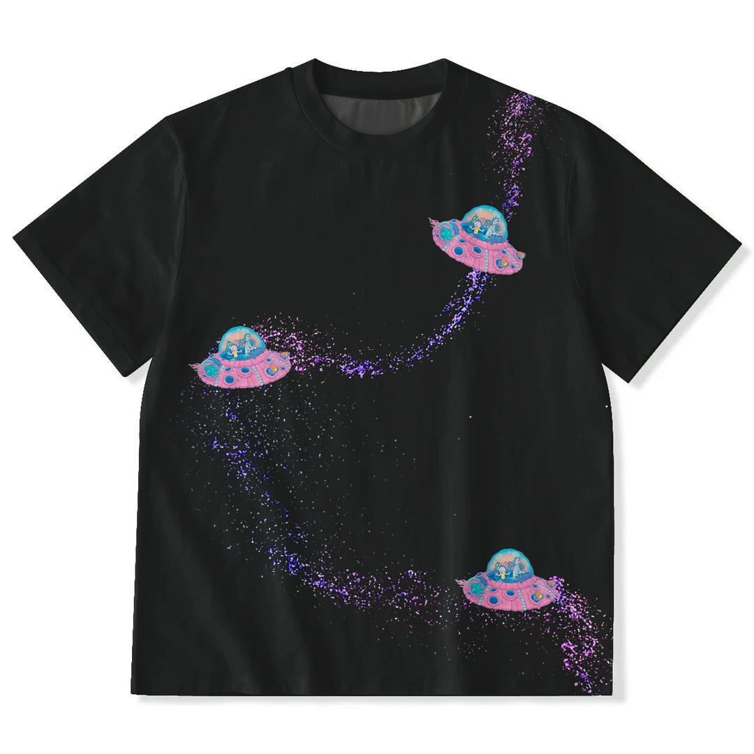 Funny Cartoon Design Print Crew Neck T-shirt
