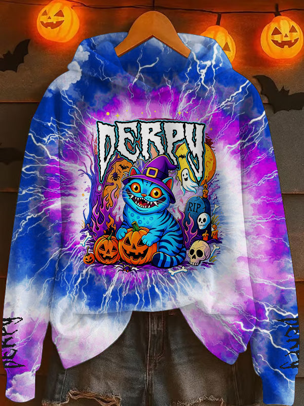 Halloween Demon Hunter Derpy Tiger Unisex Long Sleeve Hoodies