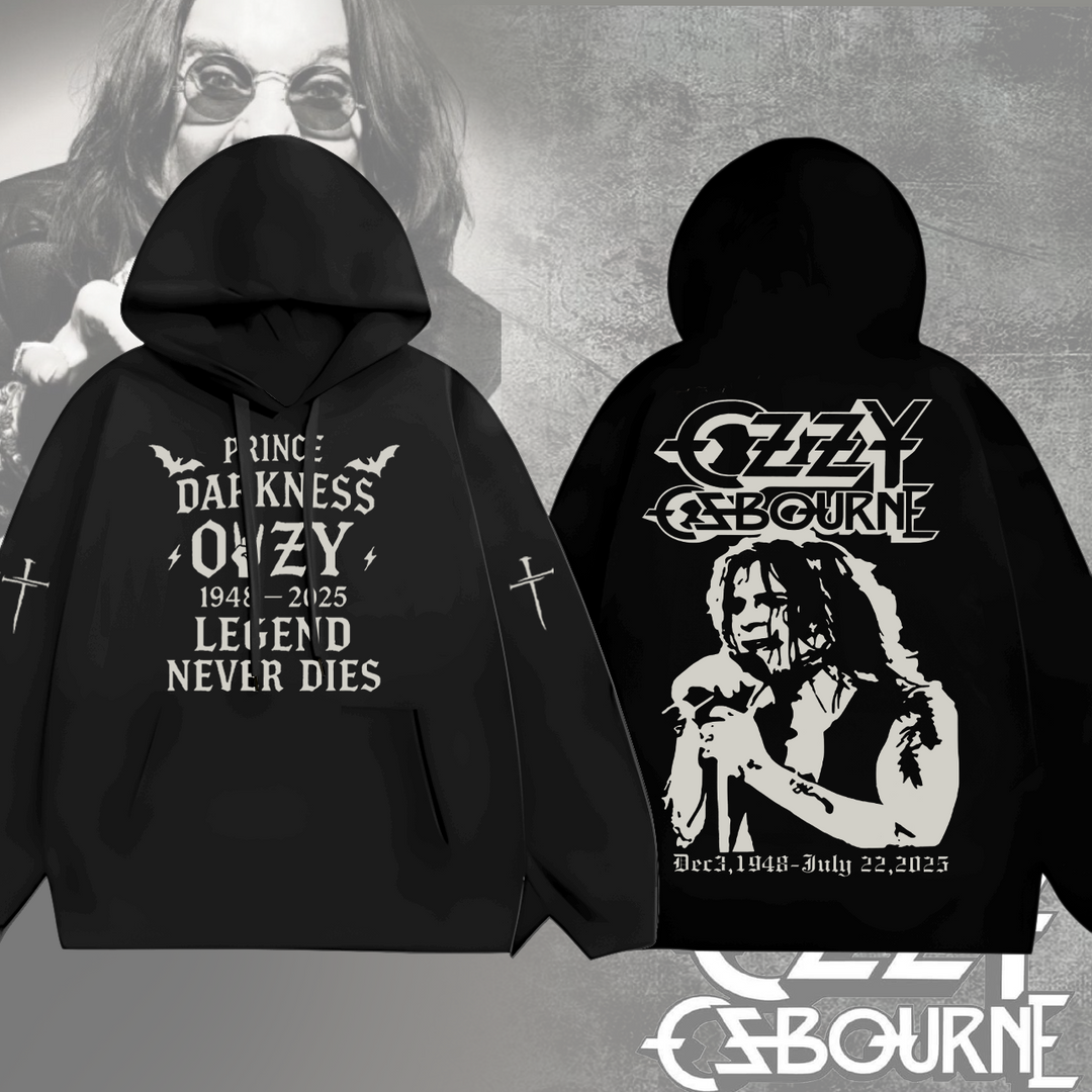 Ozzy Osbourne No More Tour Loose Fit Hooded Sweatshirt With Pockets
