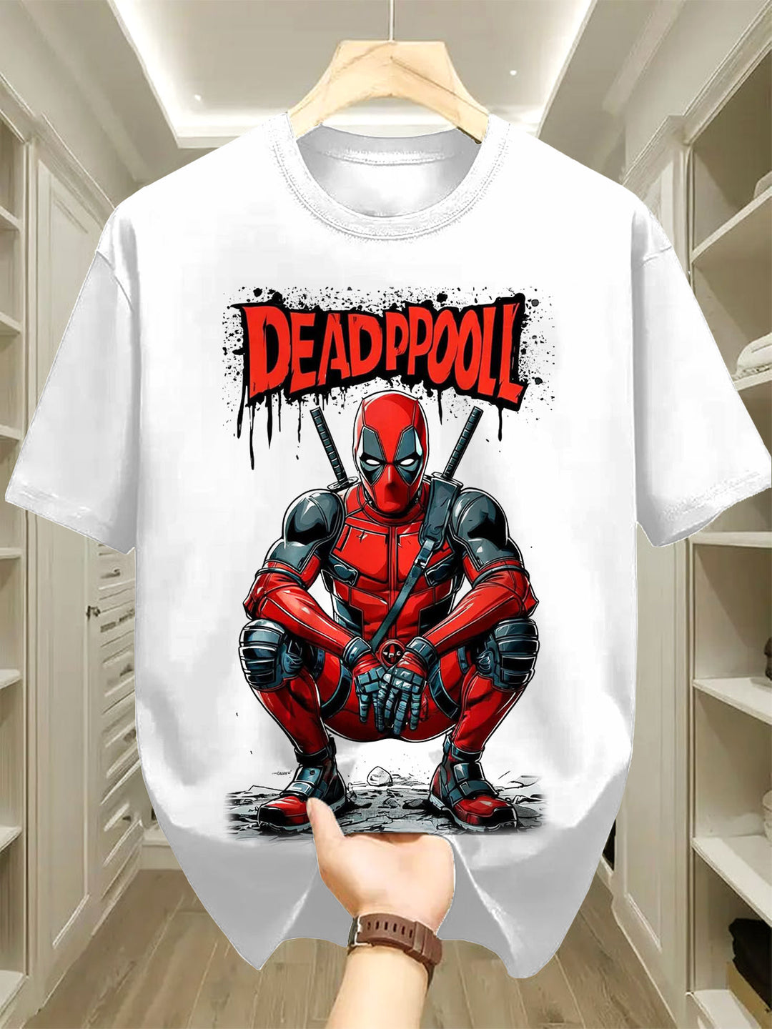 Funny Cartoon Design Print Crew Neck T-shirt