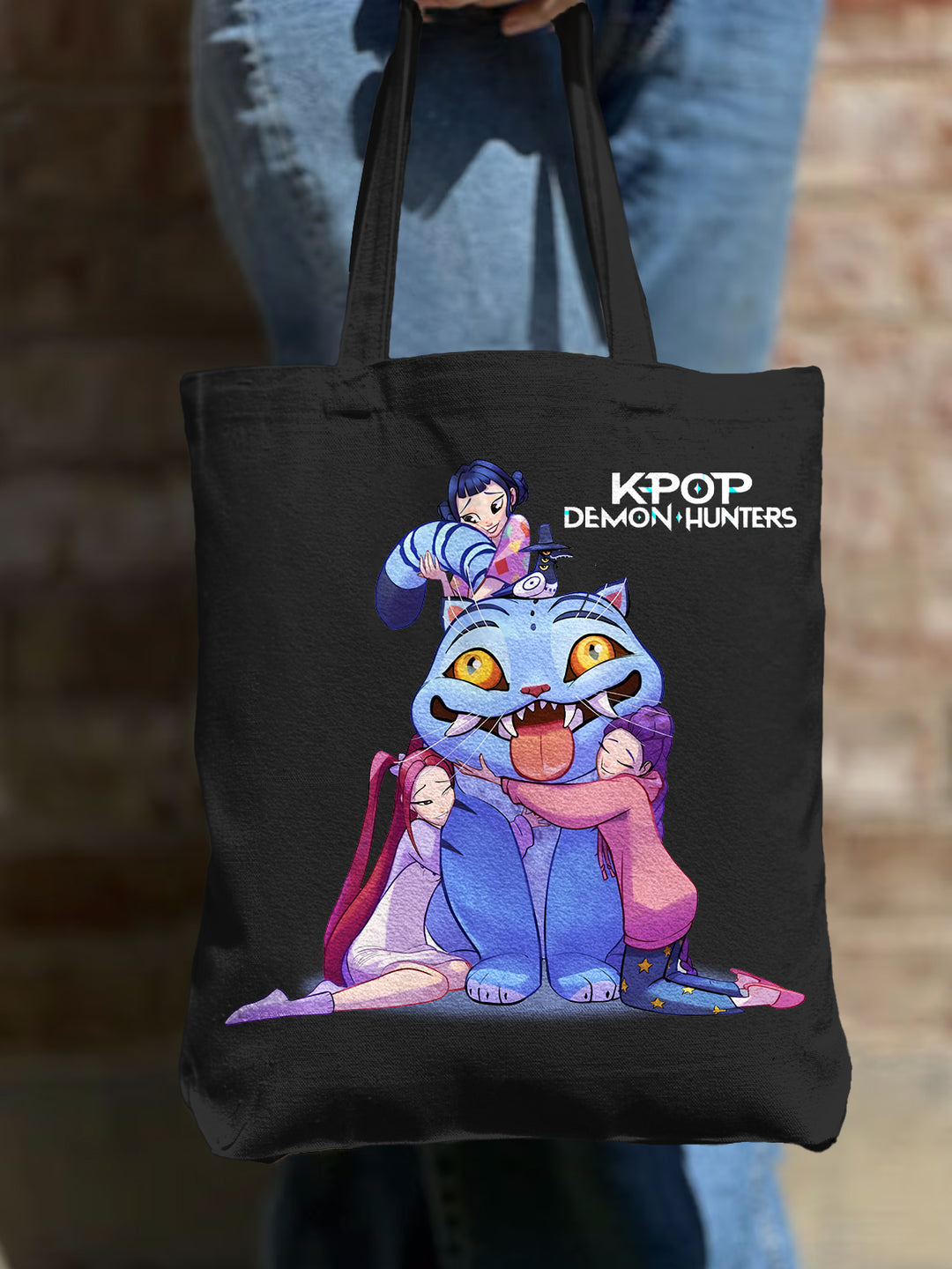 Derpy Tiger Demon Hunters Shoulder Zipper Canvas Bag