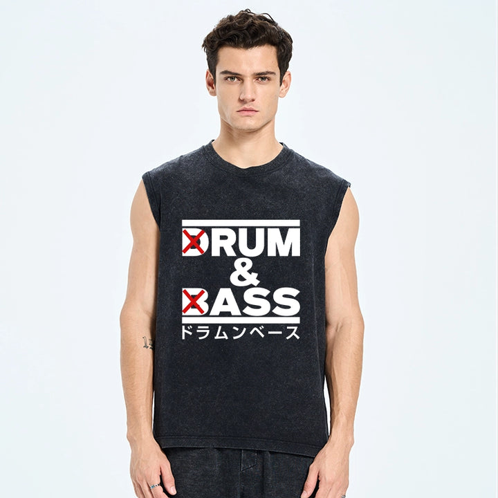 Drum And Bass Funny Washed Tank