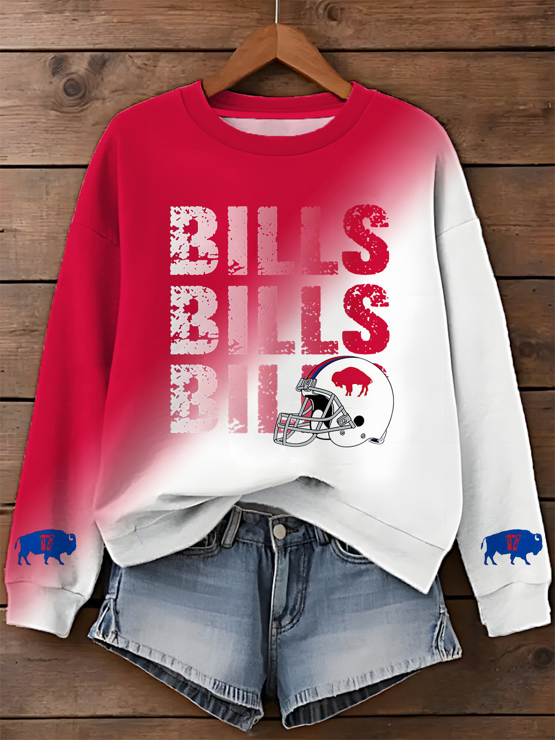Buffalo Bills Printed Long Sleeve Casual Top