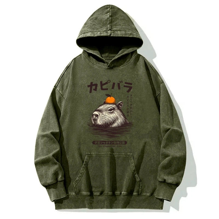 Capybara Hot Spring Washed Hoodie