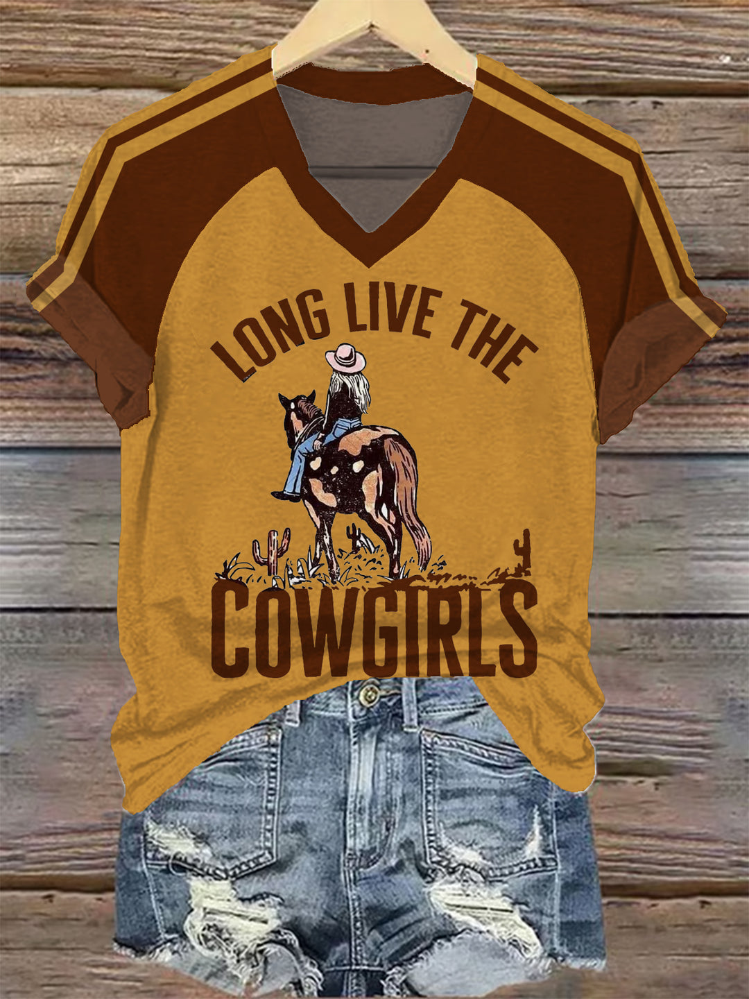 Beyonce Long Live The Cowgirls V-neck T-Shirt