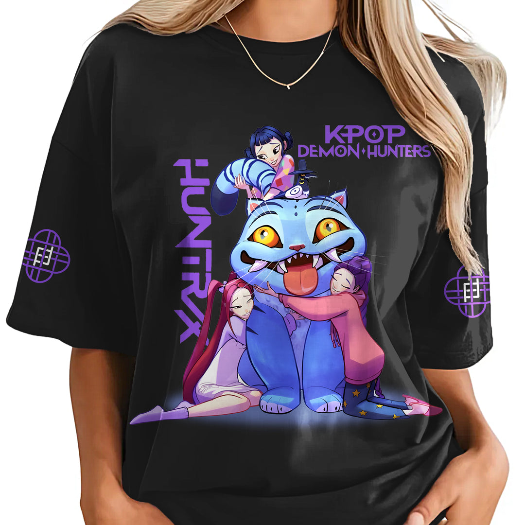 Derpy Tiger Kpop Demon Hunters Crew Neck T-shirt