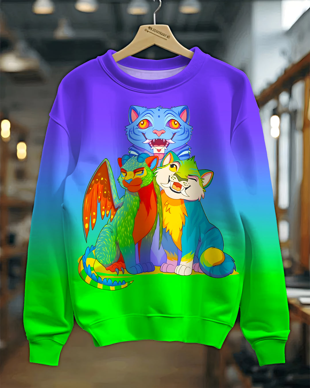 Demon Hunter Art Printed Long Sleeve Casual Top