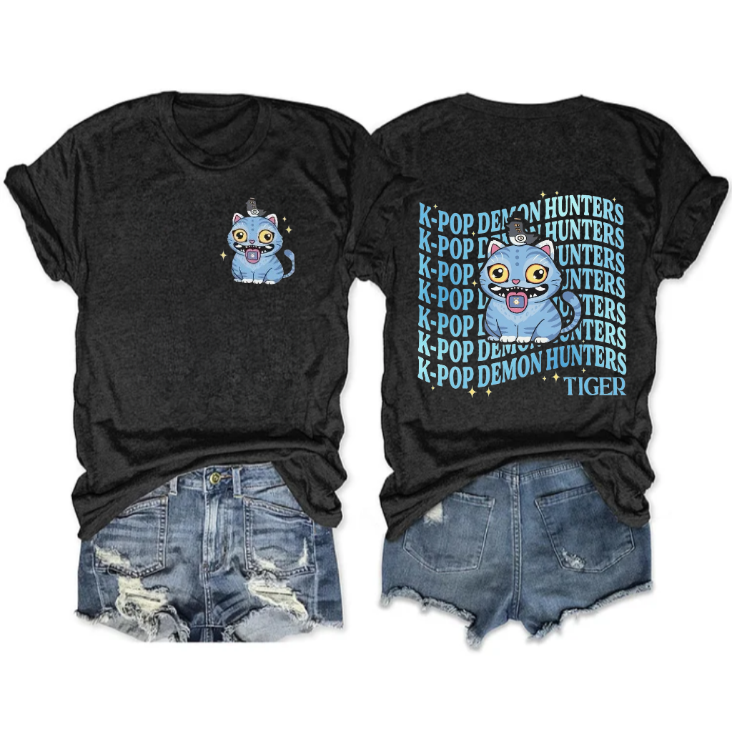 Kpop Demon Hunters Tiger Crew Neck T-shirt