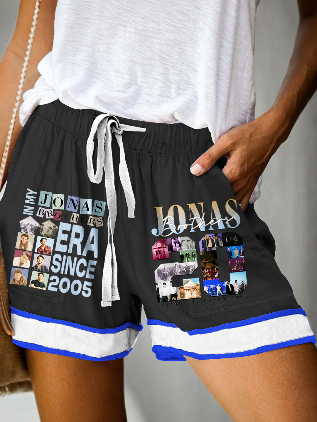 Jonas Brothers Print Casual Shorts