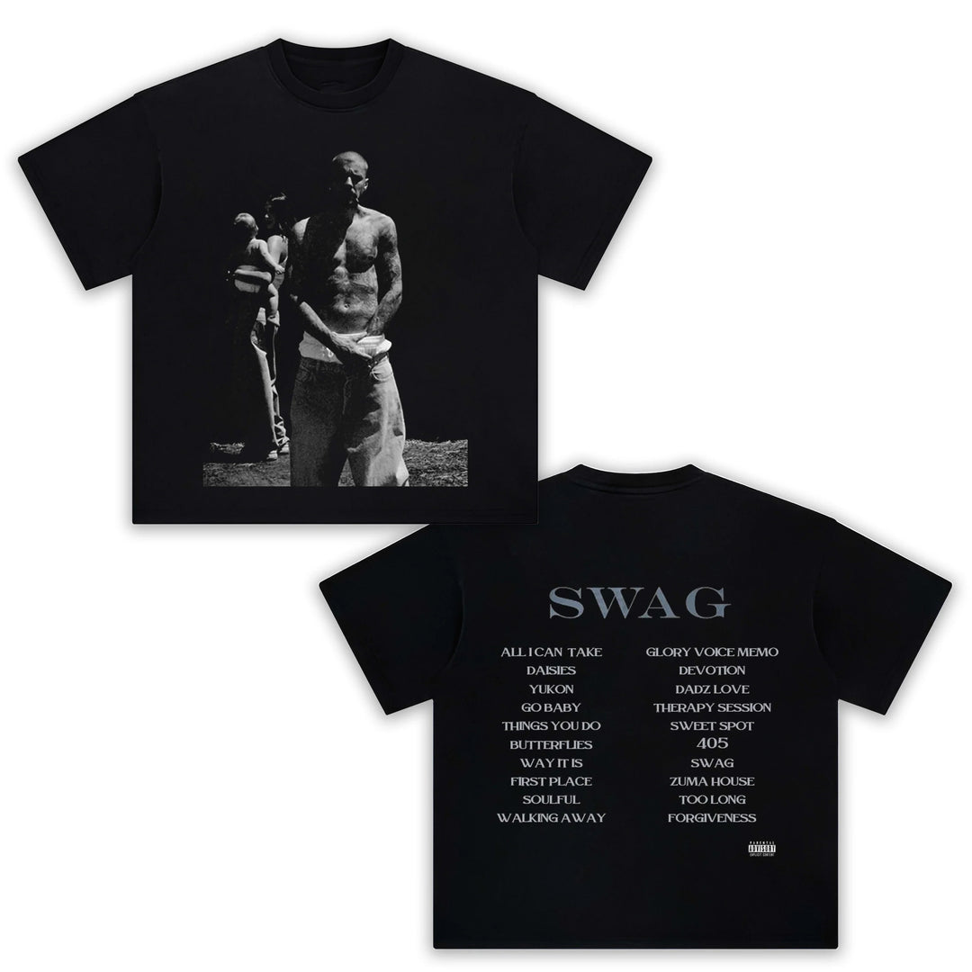 Justin Bieber Swag Print Crew Neck T-shirt