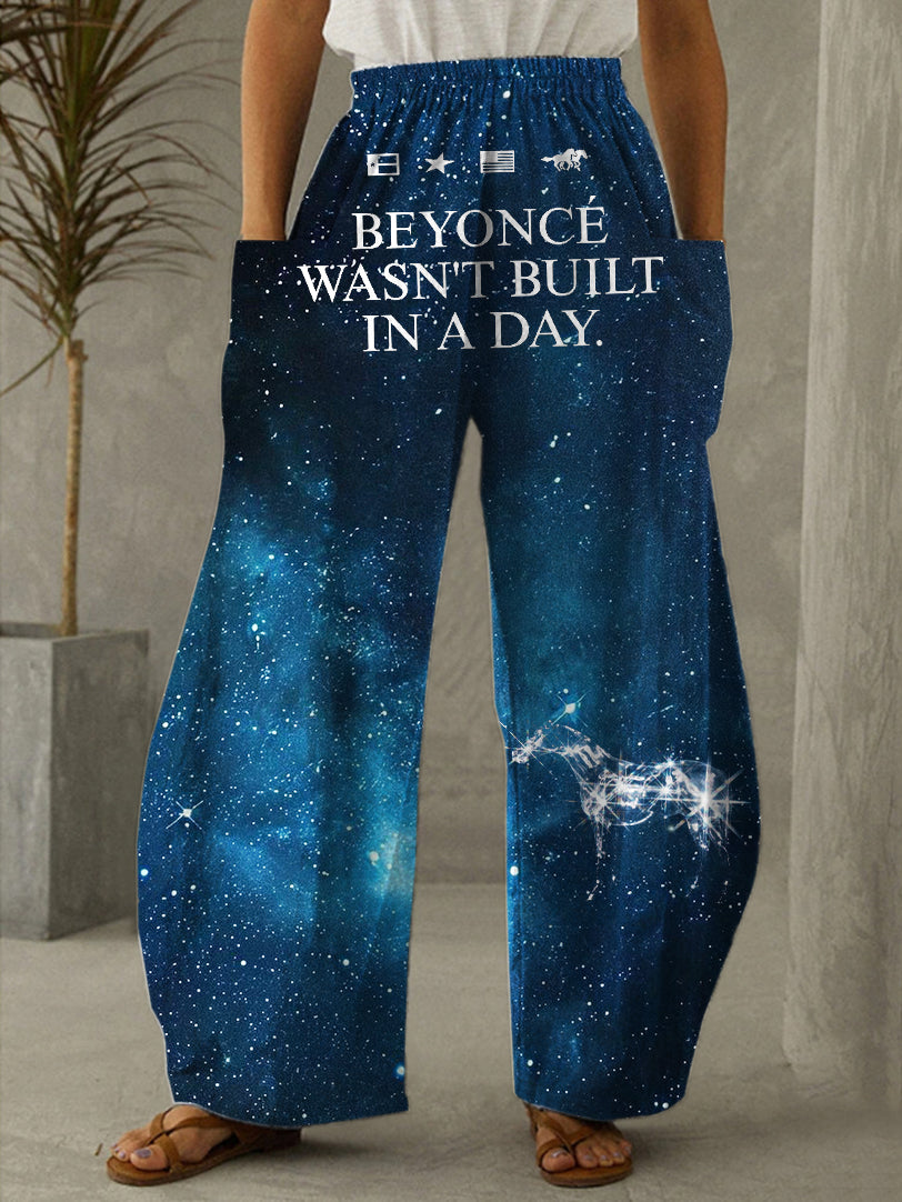 Beyonce Wasn't Built In A Day Print Casual Pants