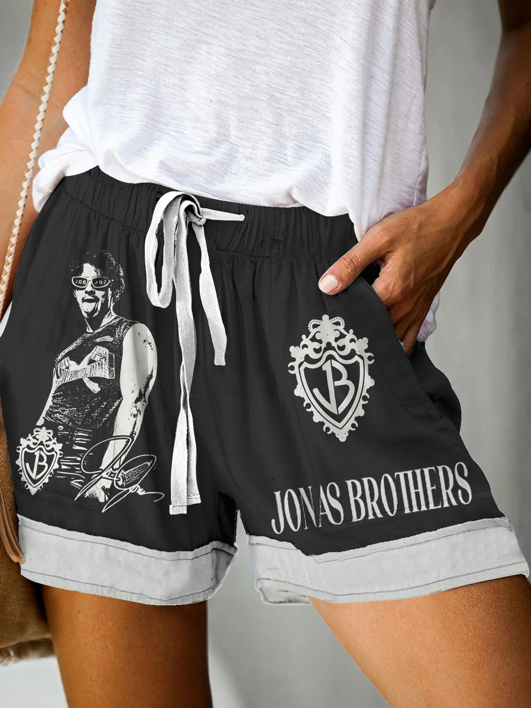 Jonas Brothers Print Casual Shorts