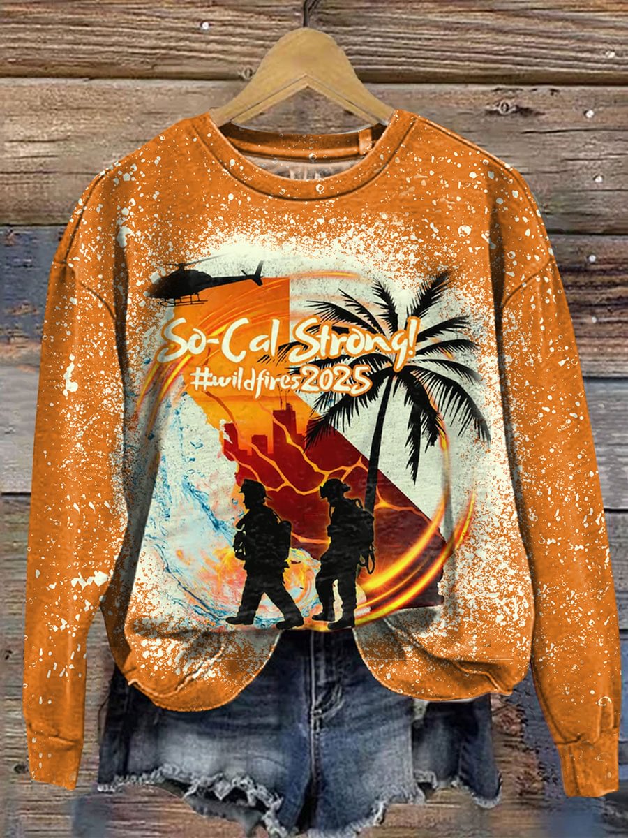 Pray for LA California Wildfires 2025 Print Casual Sweatshirt