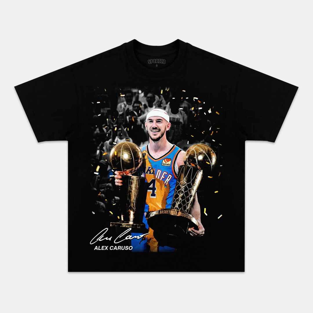 OKC Basketball World Champs Print Crew Neck T-shirt