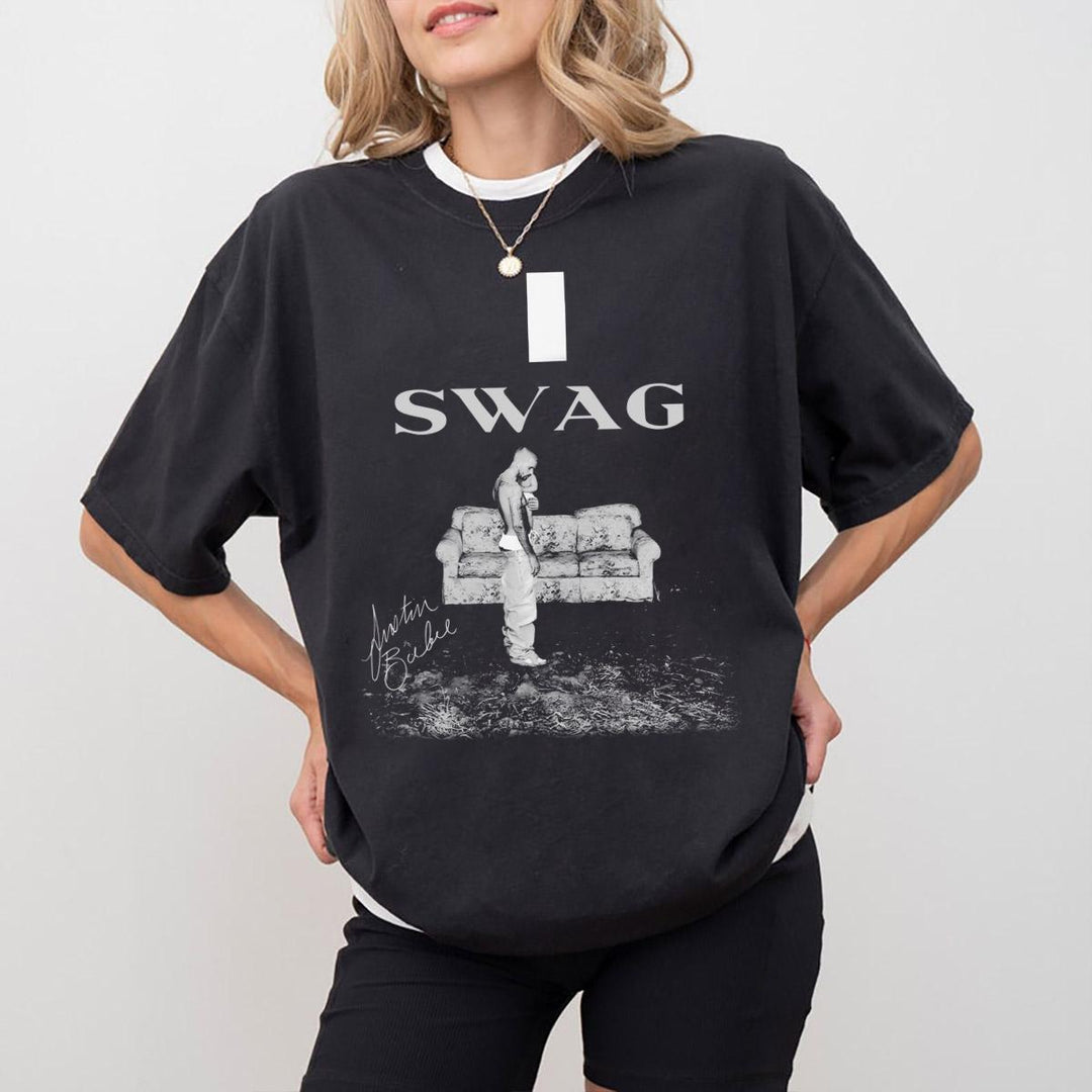 Justin Bieber Swag Print Crew Neck T-shirt