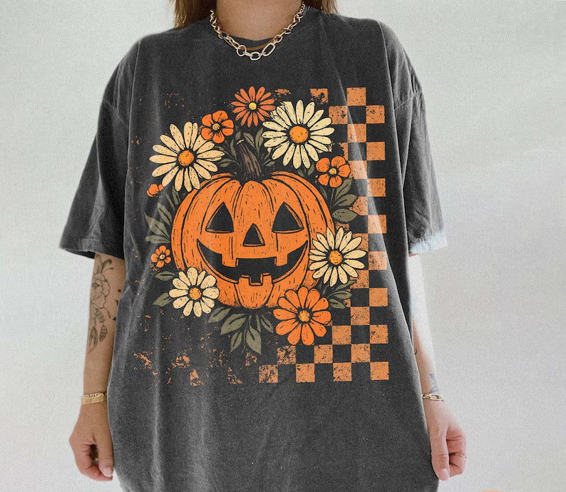 Flower Halloween Washed T-shirt