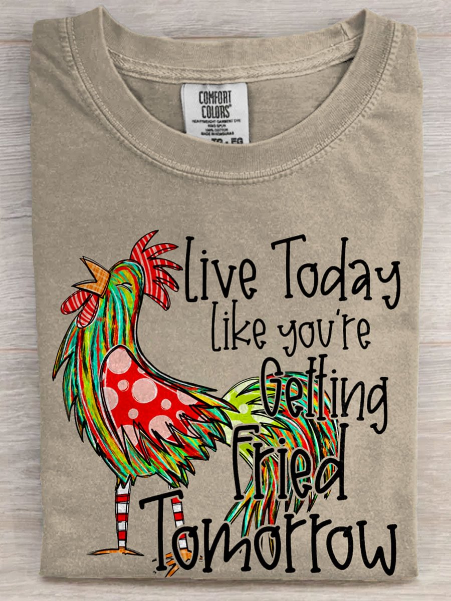 Funny Chicken Art Print Casaul Short Sleeve T-shirt