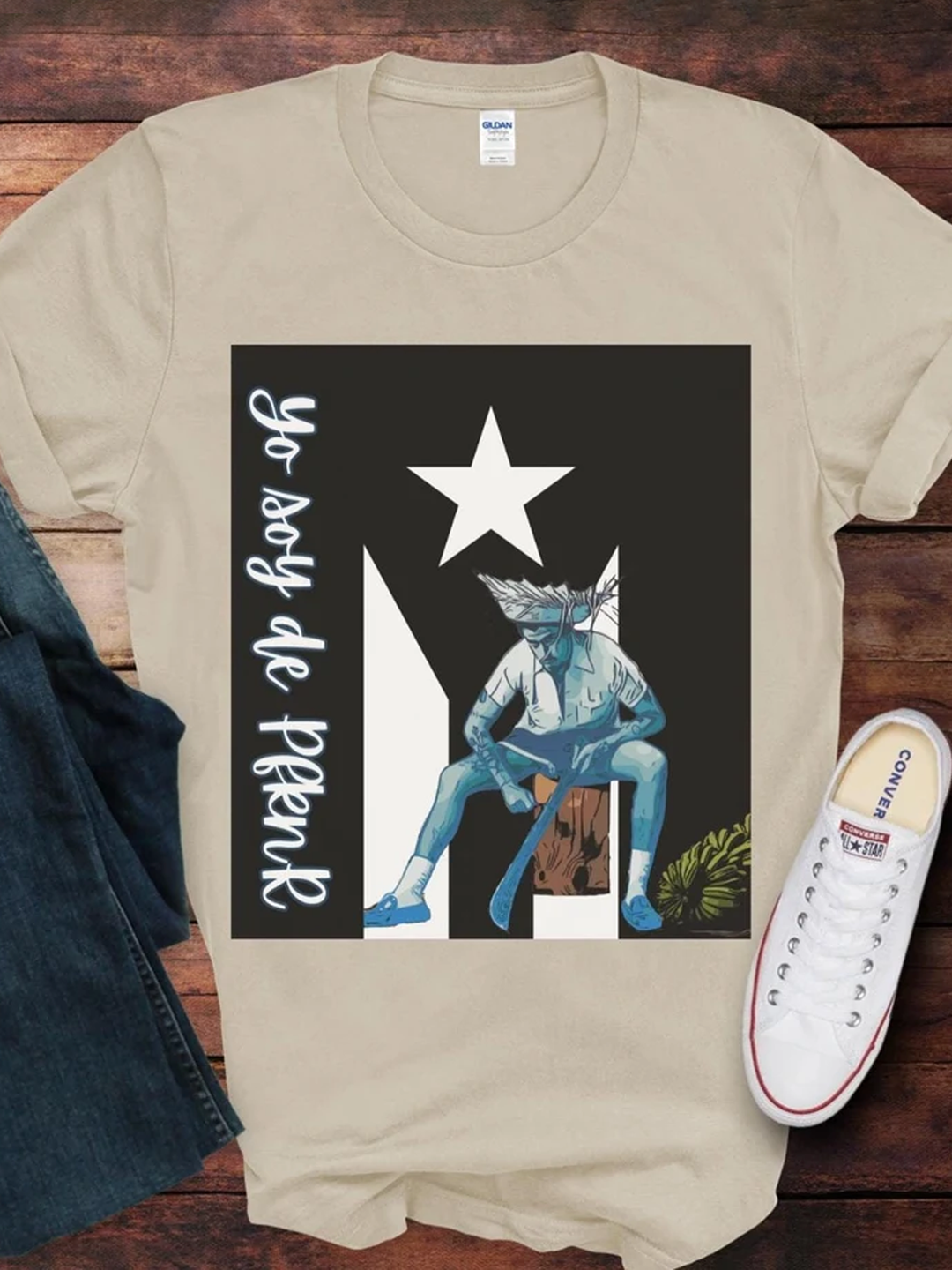 Yo Soy De PfknR Print Crew Neck T-shirts