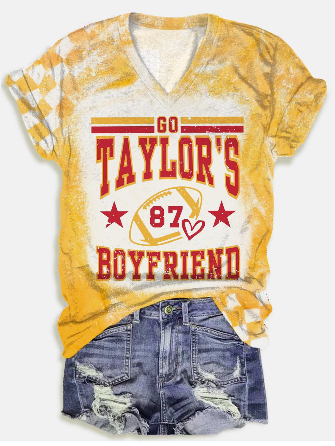 Go Taylor's Boyfriend Lustige Fußballparty T-Shirt mit V-Ausschnitt