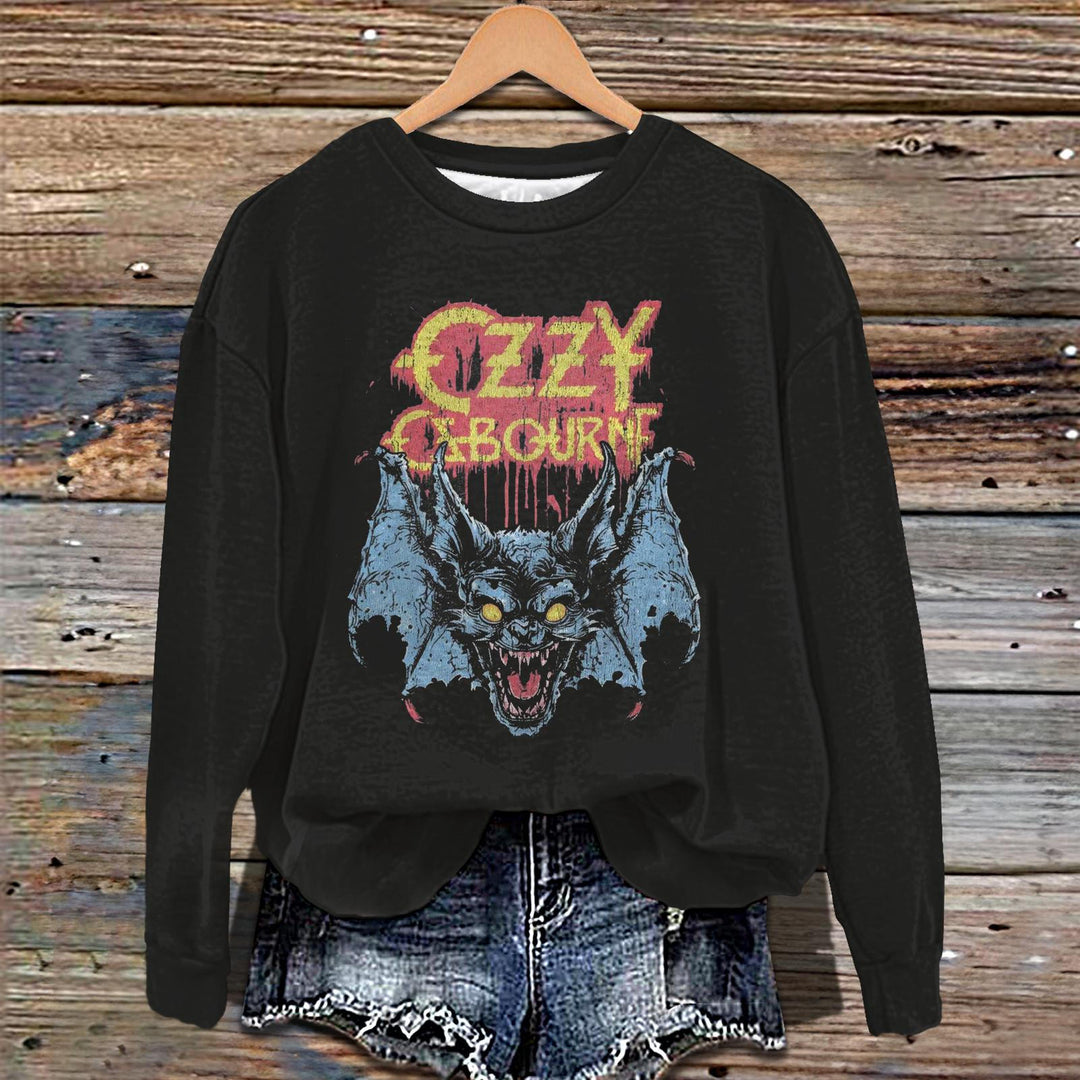Ozzy Osbourne Printed Long Sleeve Casual Top