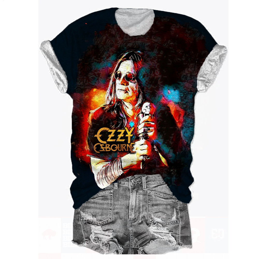 Ozzy Osbourne Painting Crew Neck T-shirt