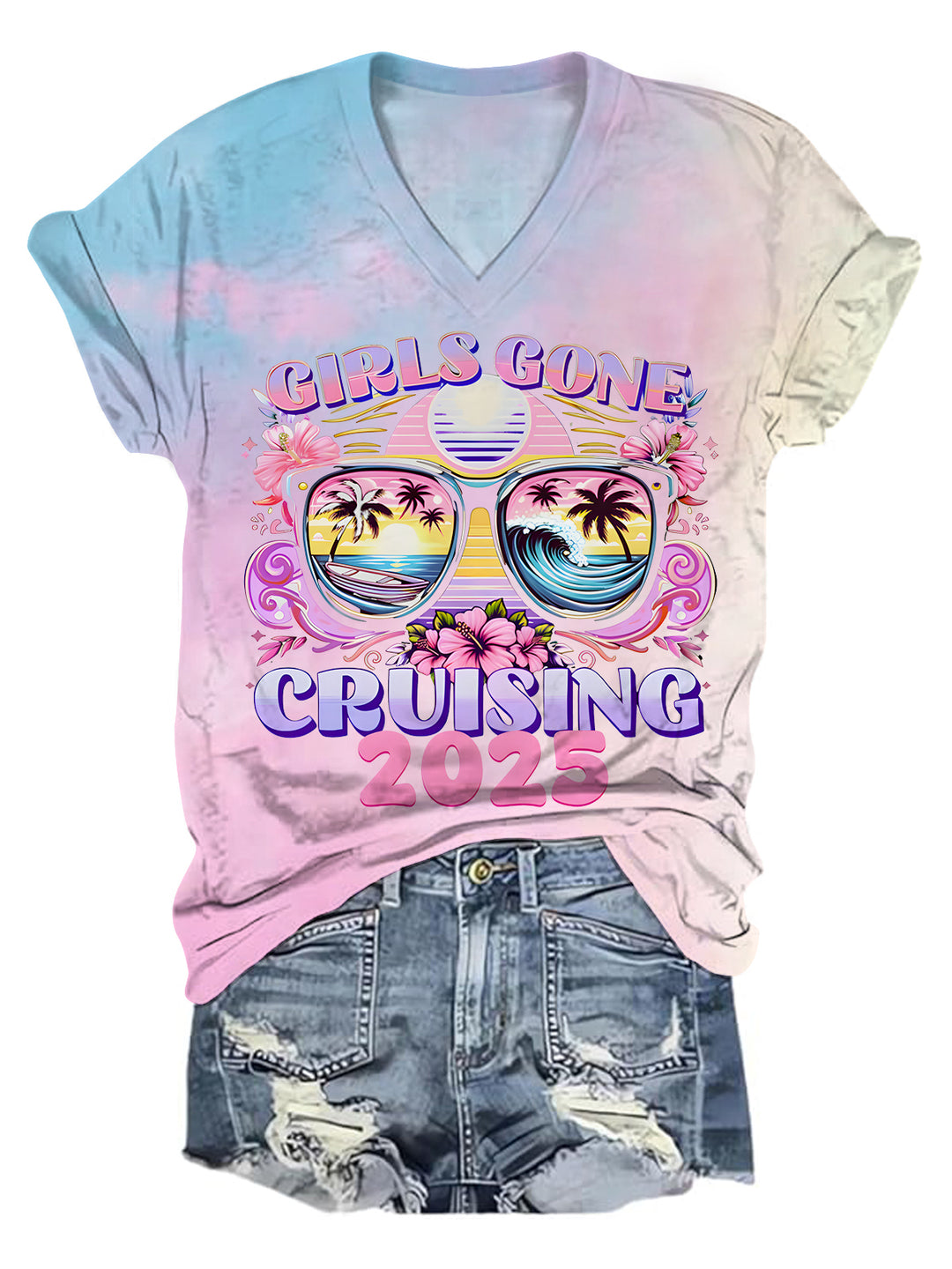 Girls Gone Cruising 2025 V-Neck T-Shirt