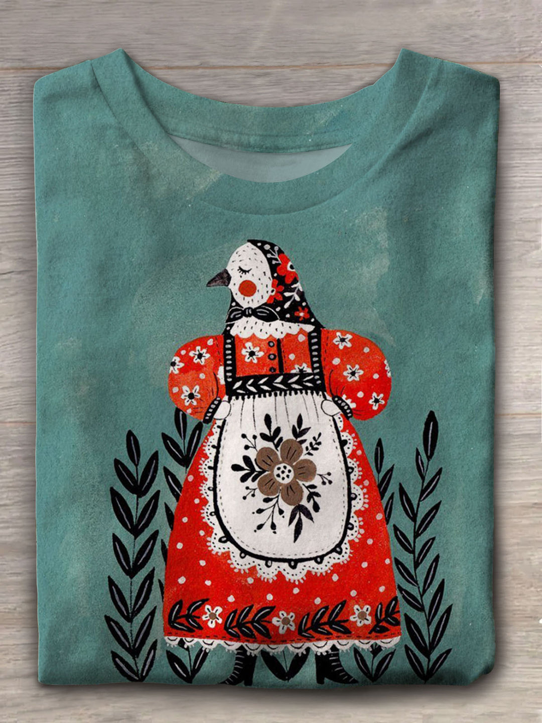 Women's Cute Mama Hen Print T-shirt