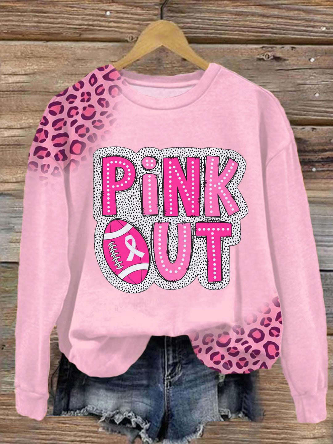 Women's Breast Cancer Football Pink Out Sweatshirt