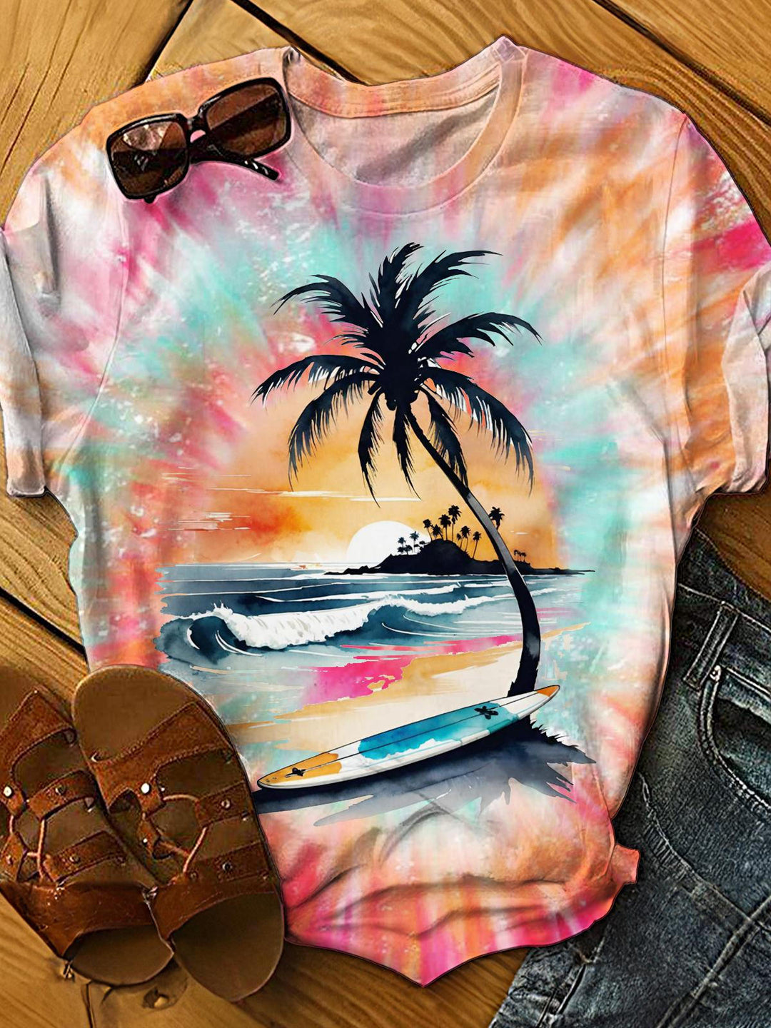 Beach Vacation Crew Neck T-shirt
