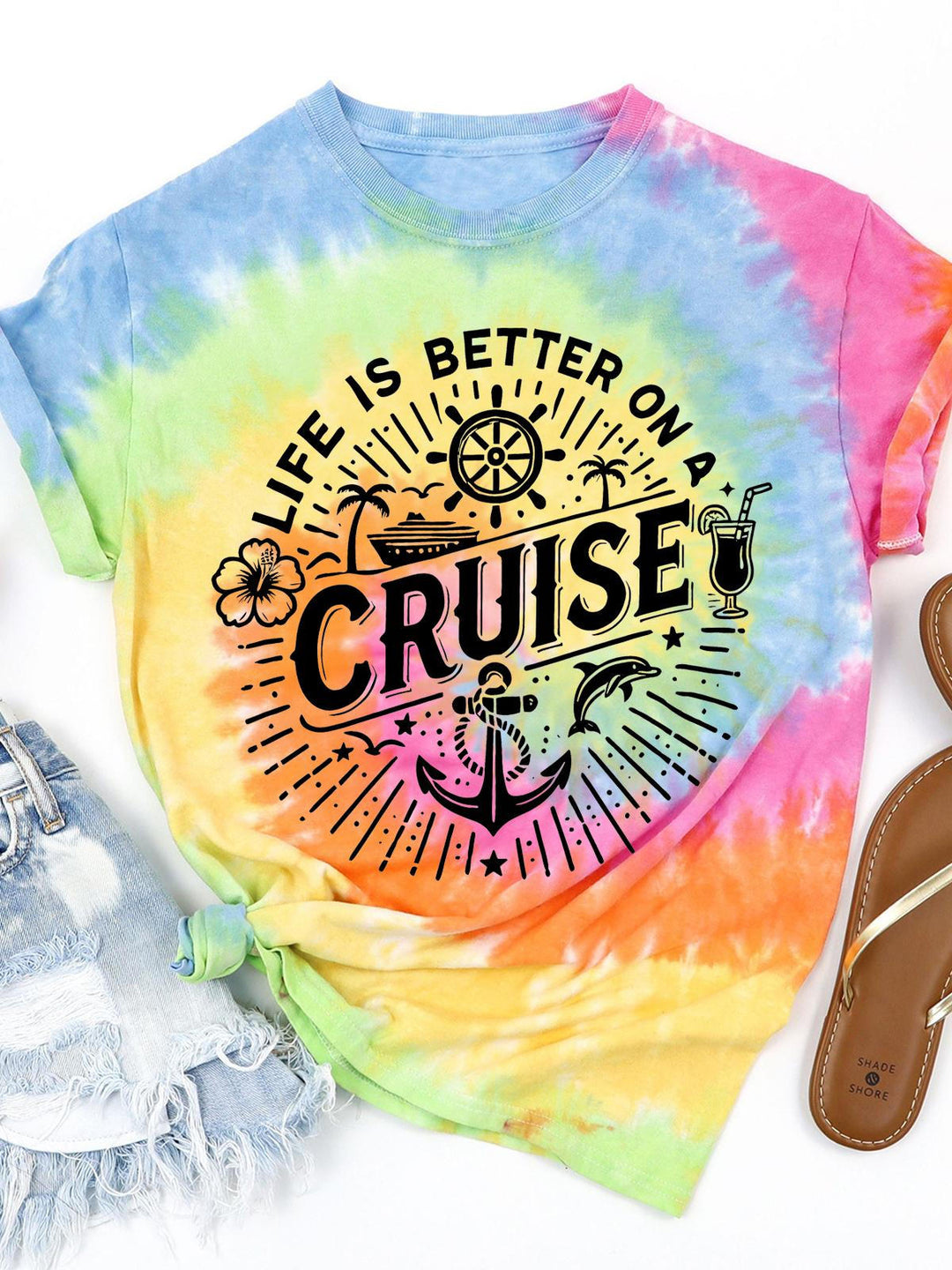 Life Is Better On A Cruise Cruise Vacation Crew Neck T-shirt
