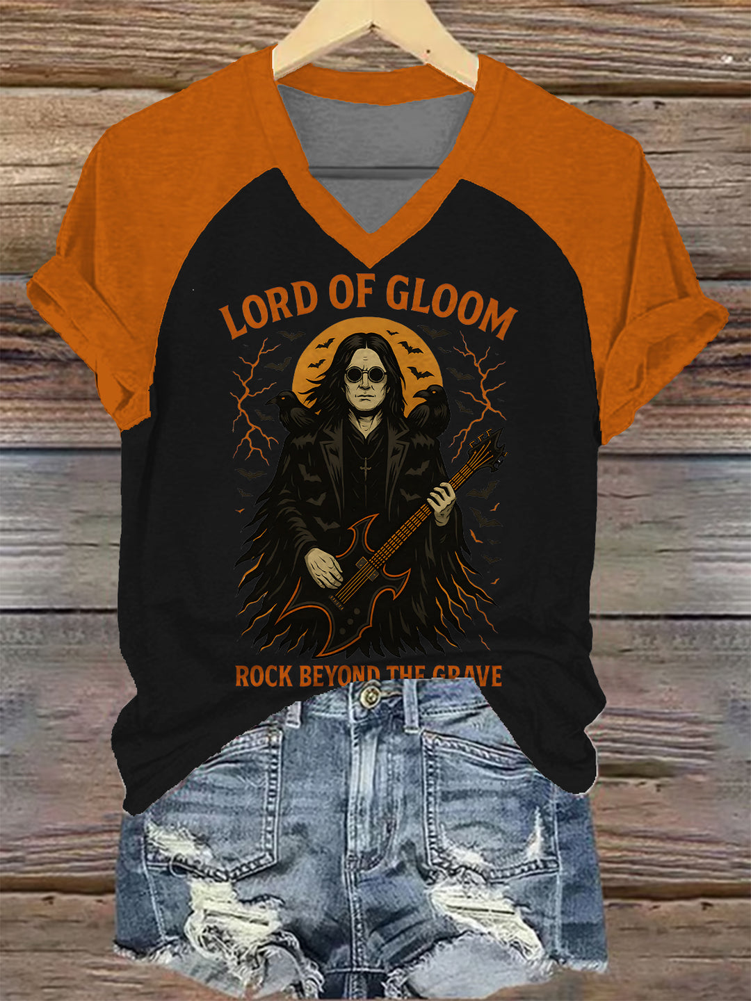Ozzy Osbourne Women's Raglan V-Neck T-shirt