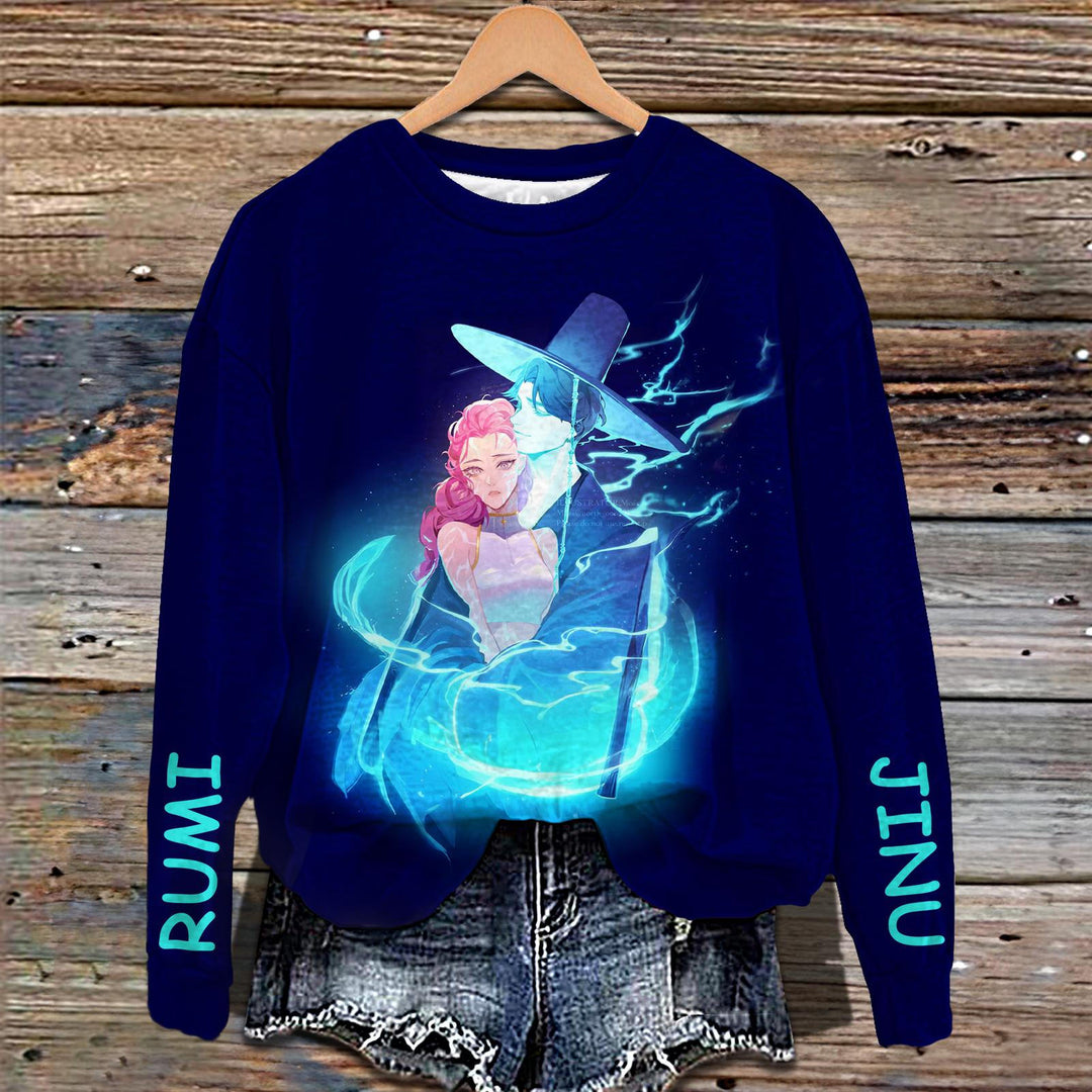 RUMI AND JINU Printed Long Sleeve Casual Top