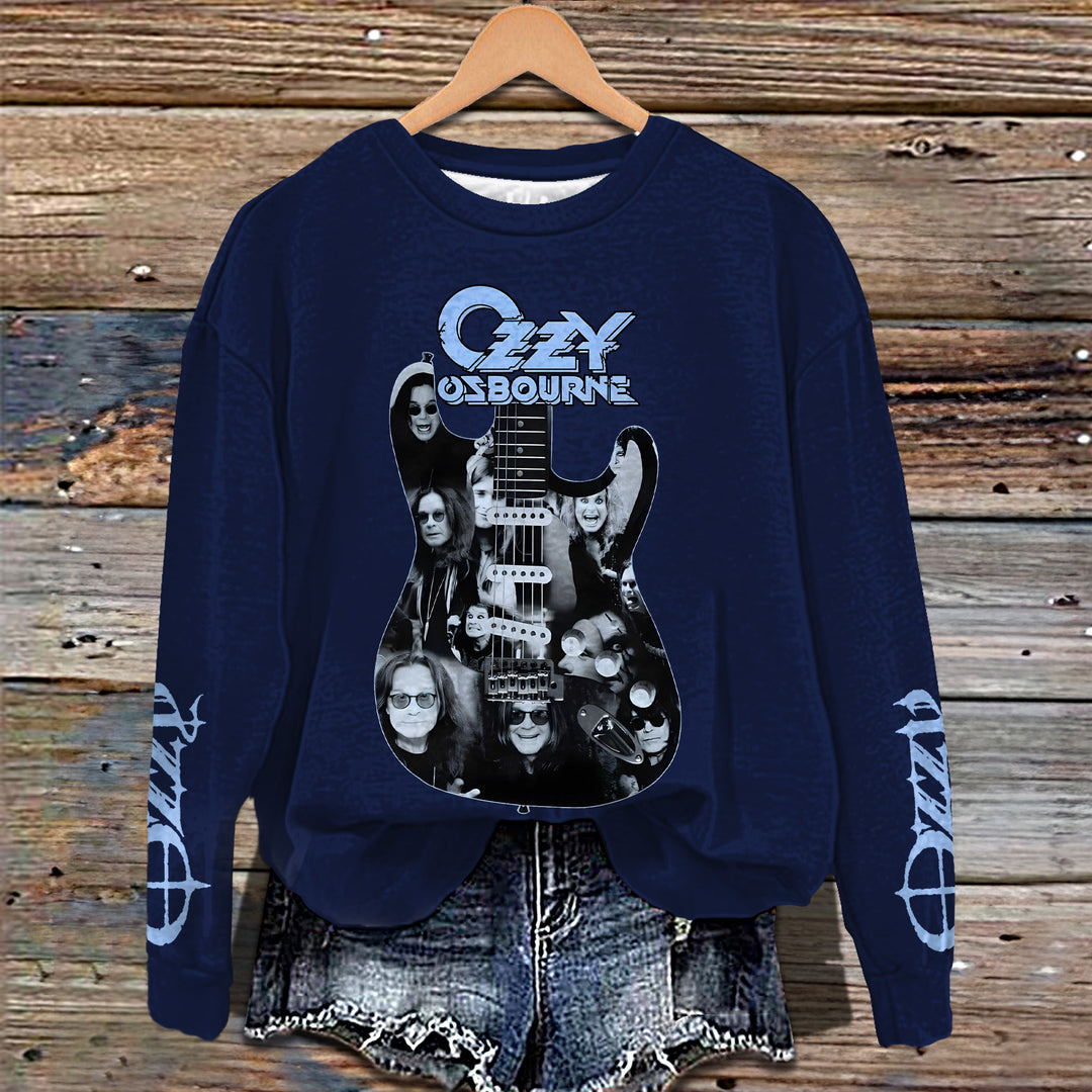 Ozzy Osbourne Printed Long Sleeve Casual Top