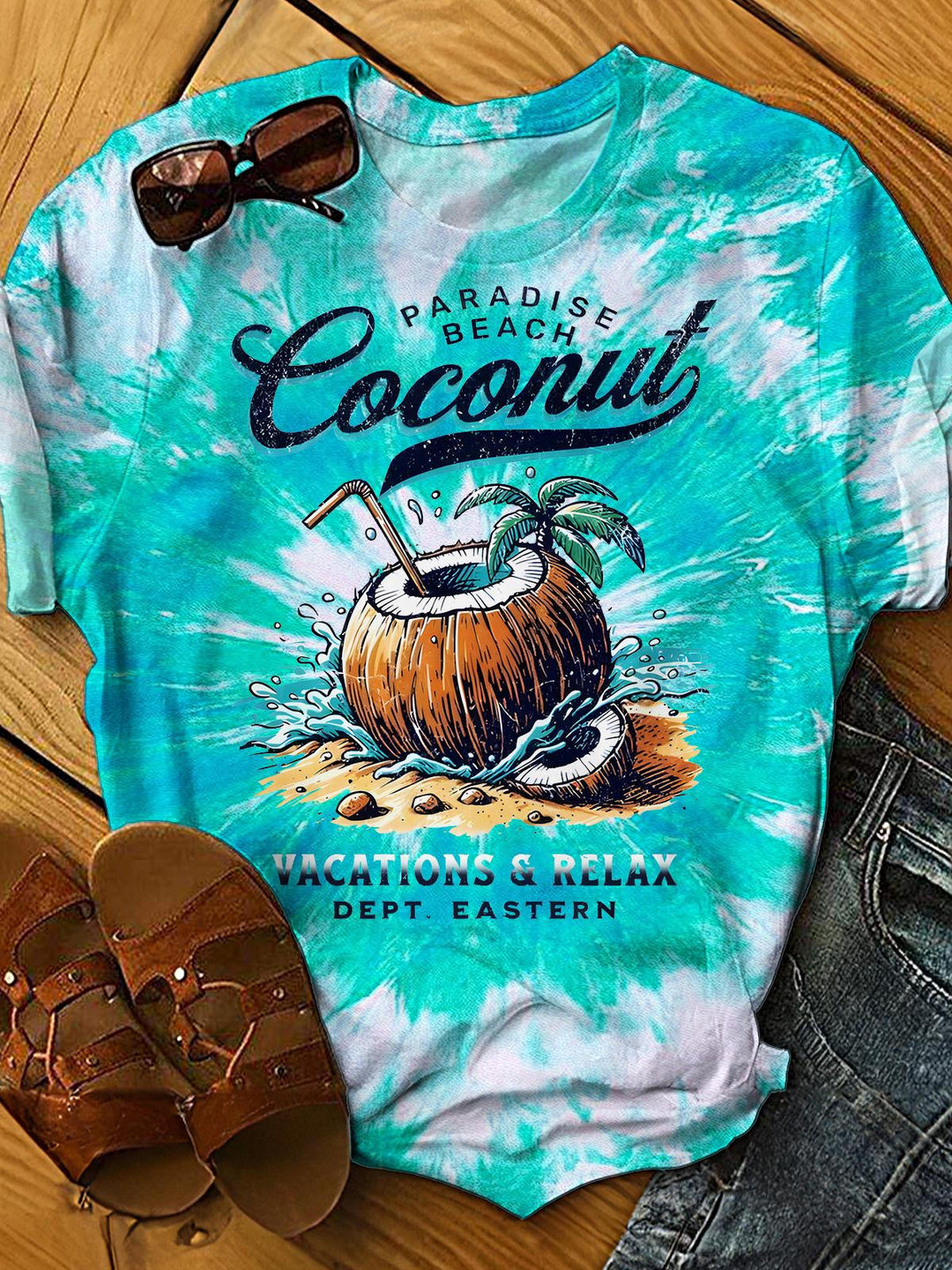 Beach Vacation Relaxation Crew Neck T-shirt