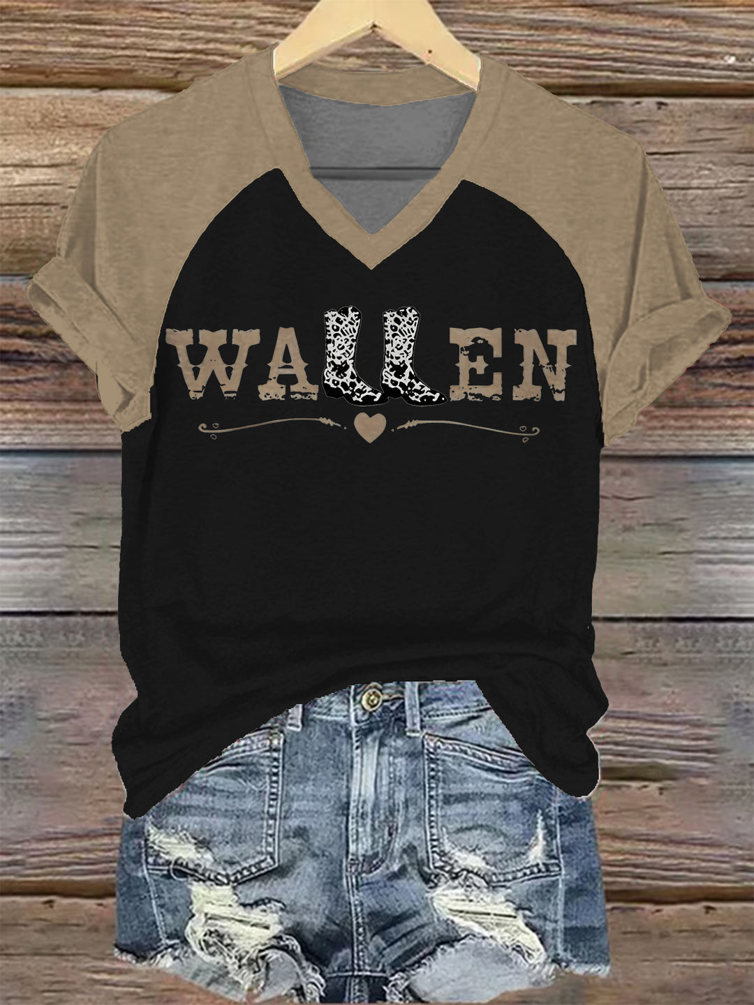 Morgan Wallen Retro Women's Raglan V-Neck T-shirt