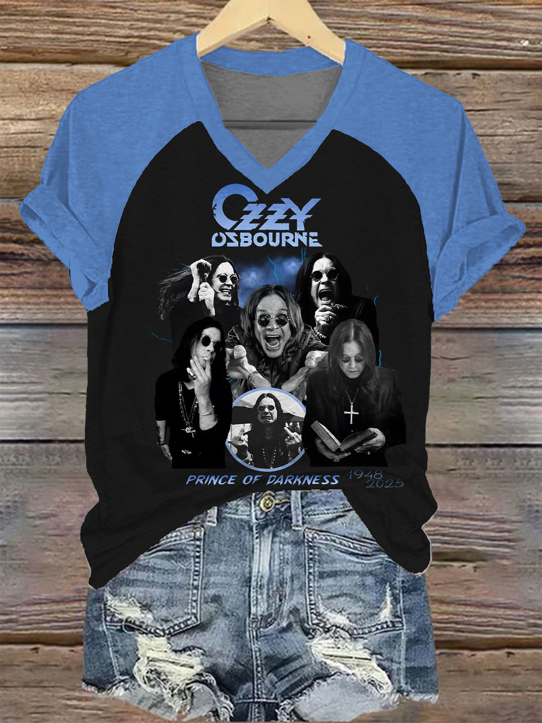 Ozzy Osbourne Women's Raglan V-Neck T-shirt