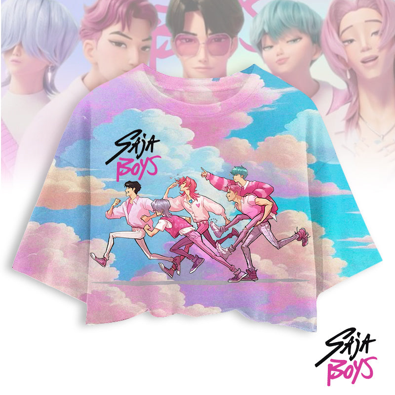 SaJA Boys Fun Print Women's Umbilized T-shirt