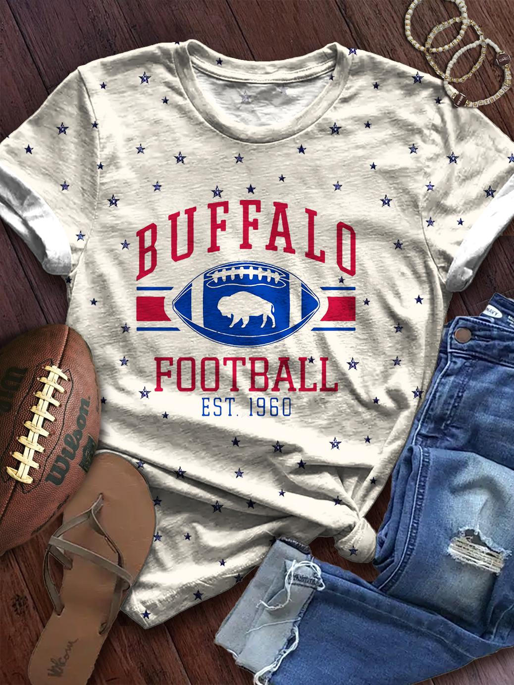 Women's Buffalo Football Crew Neck T-shirt