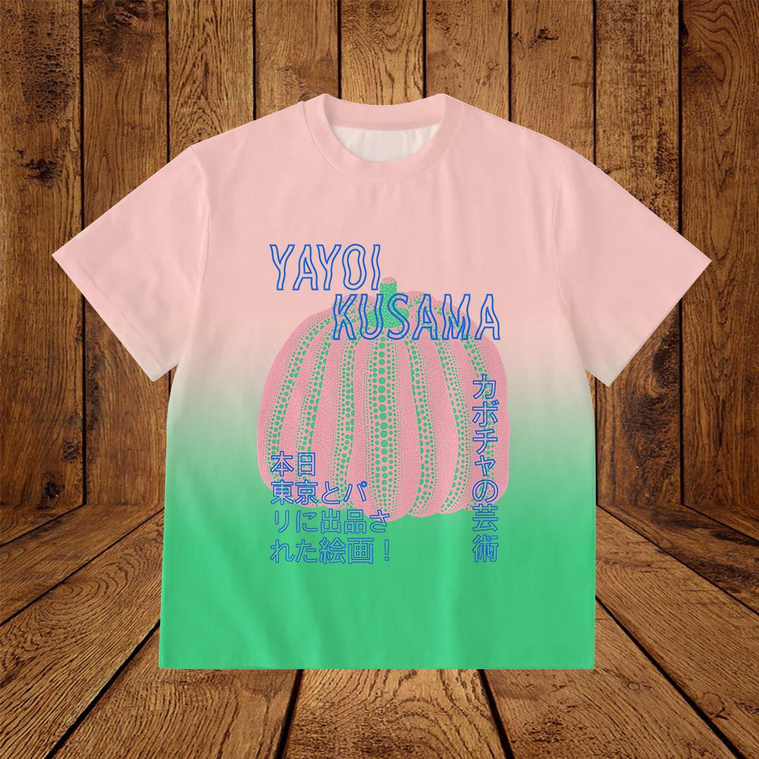 Yayoi Kusama Gradient Mushroom Crew Neck T-shirt