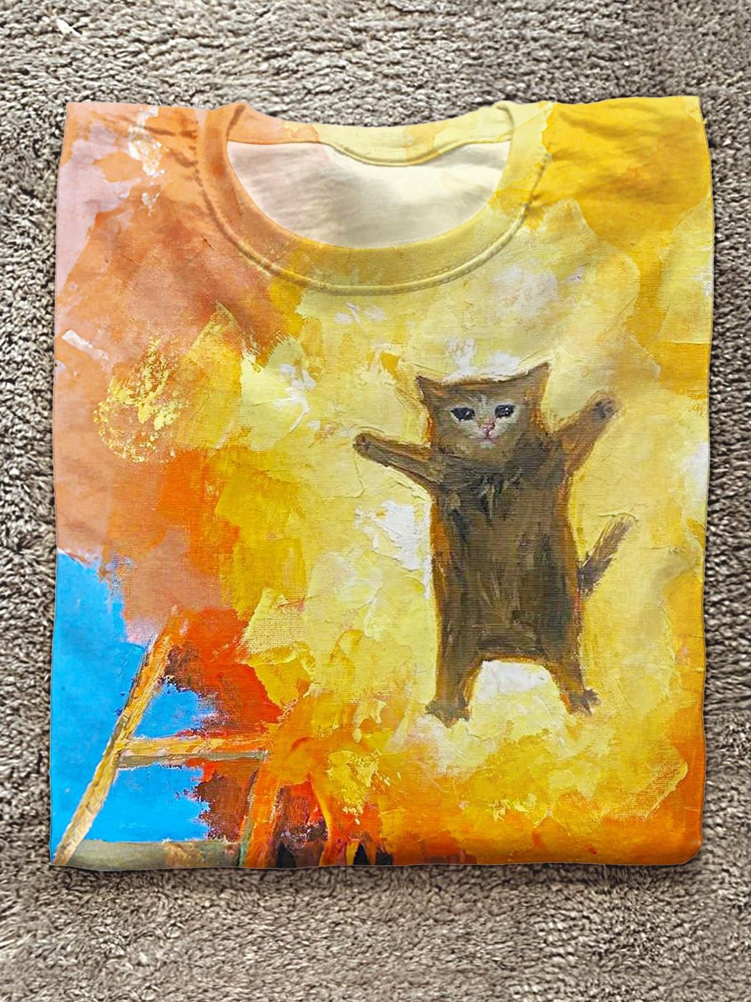 Damen T-Shirt mit Rundhalsausschnitt und lustigem Retro-Aufdruck „Exploding Kitten“