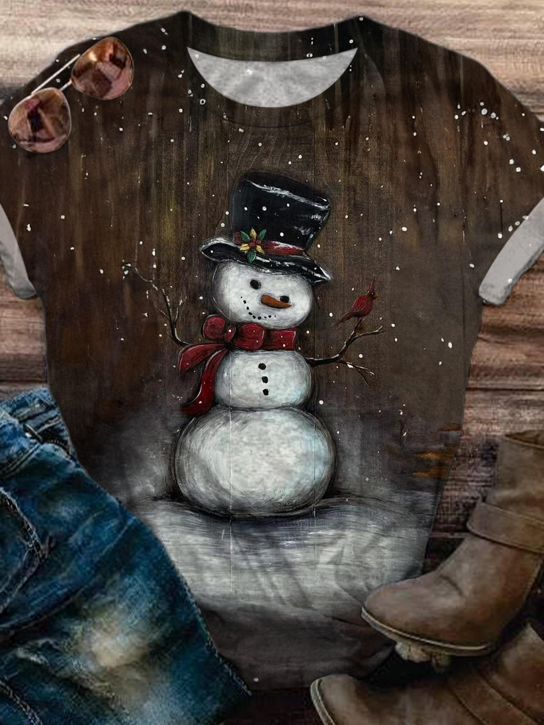 Magic Snowman Crew Neck T-shirt