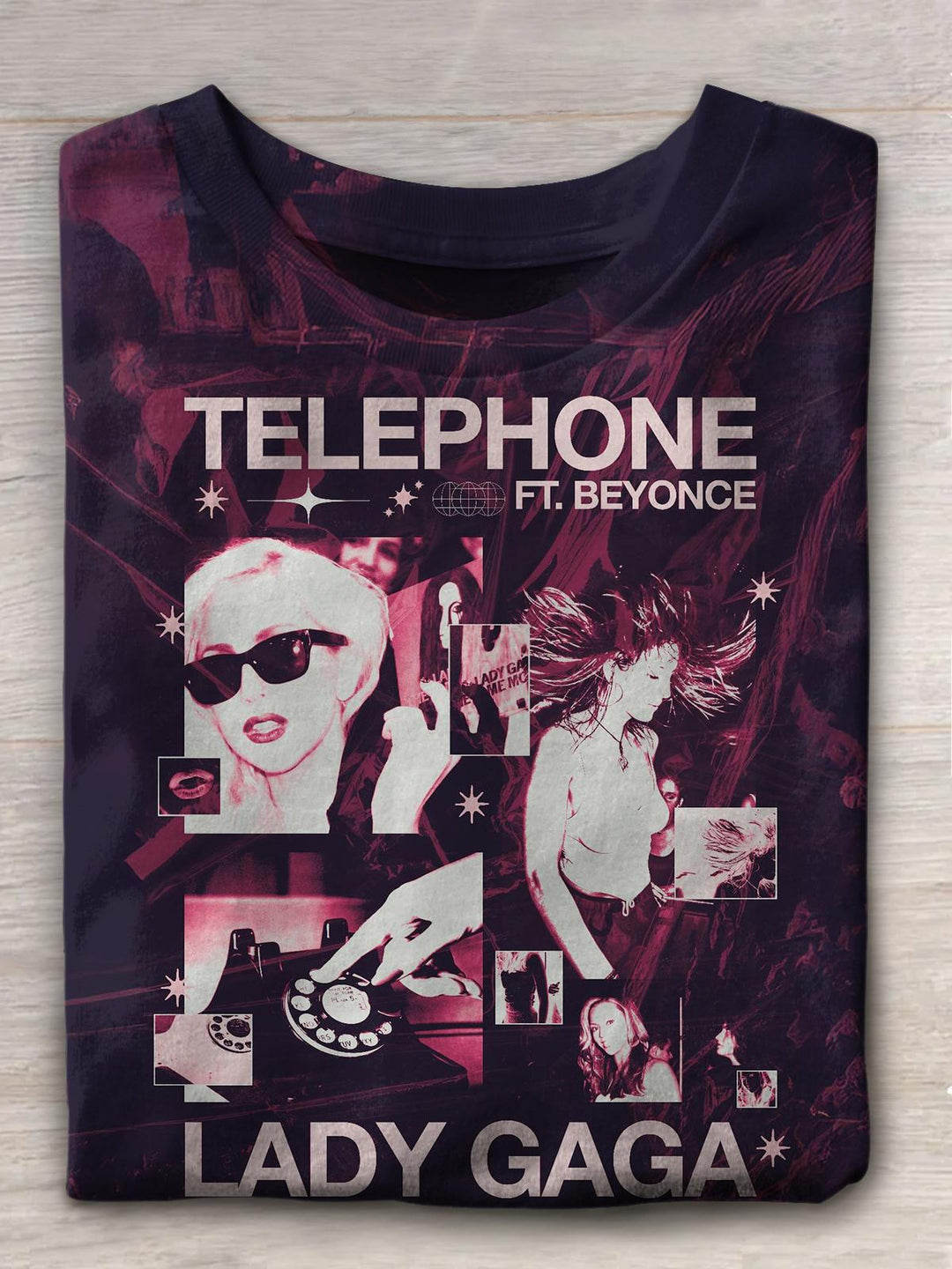 Telephone Ft Beyonce Lady Gaga Singer Music Vintage Print T-shirt