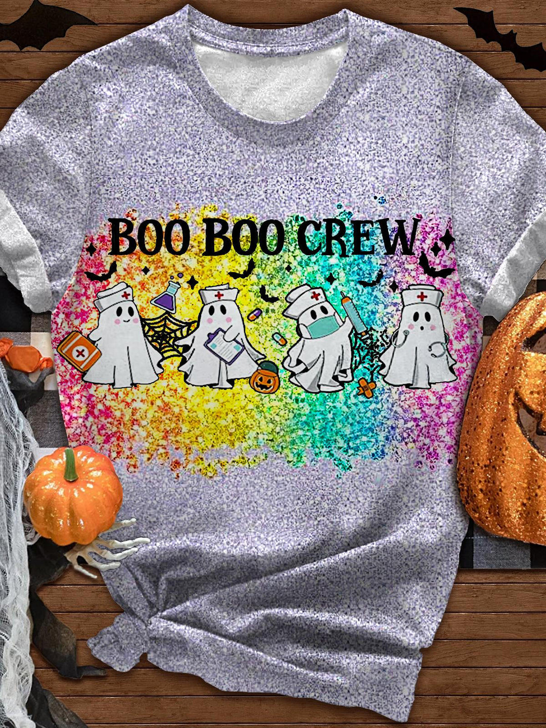 Damen Halloween Ghost Nurse Rundhals-T-Shirt
