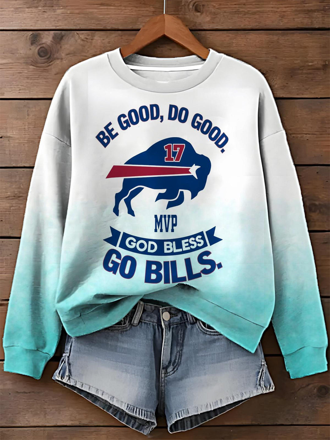 Sei gut, tu Gutes, Gott segne Go Bills Josh Allen Bedrucktes Sweatshirt