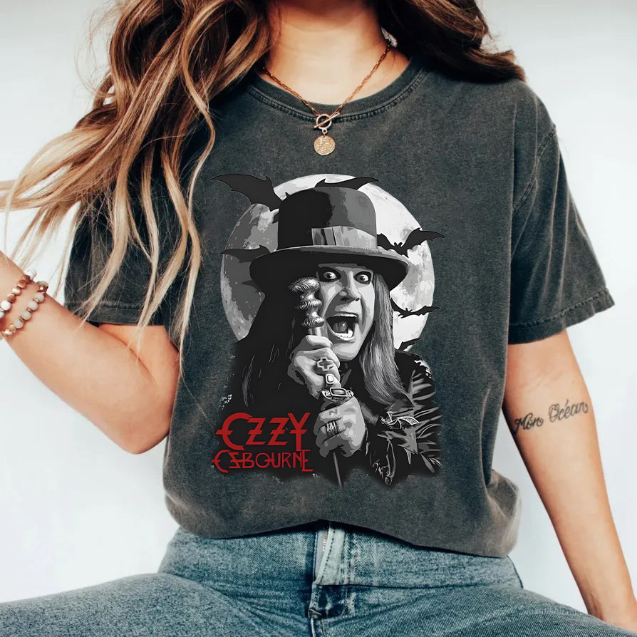 Ozzy Osbourne Washed Cotton Crew Neck T-Shirt